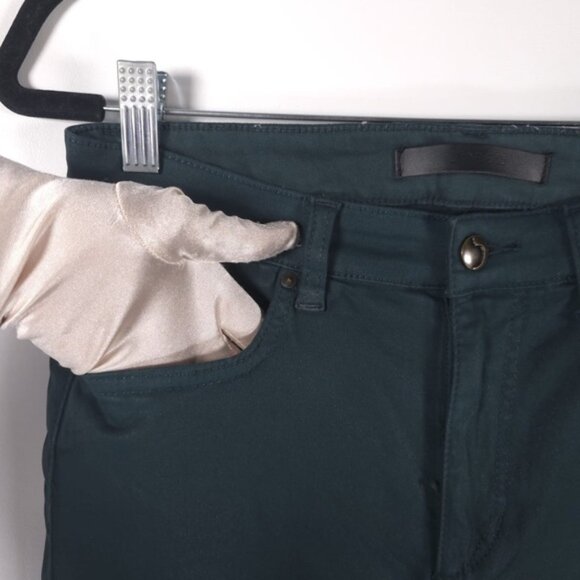 JOE’S THE CHARLIE High Rise Skinny Ankle Green Coated Pants Jeans RawHem Size 29 - Picture 4 of 11